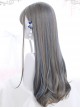 Linen Gray Highlight Gray-blue Hair-tail Micro Curly Long Hair Classic Lolita Wigs