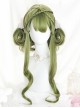 Green Air-bangs Long Curly Hair Classic Lolita Wigs