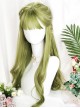 Green Air-bangs Long Curly Hair Classic Lolita Wigs