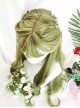 Green Air-bangs Long Curly Hair Classic Lolita Wigs