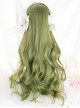 Green Air-bangs Long Curly Hair Classic Lolita Wigs