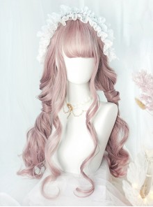 Big Wavy Long Curly Hair Cute Pink Lolita Wigs