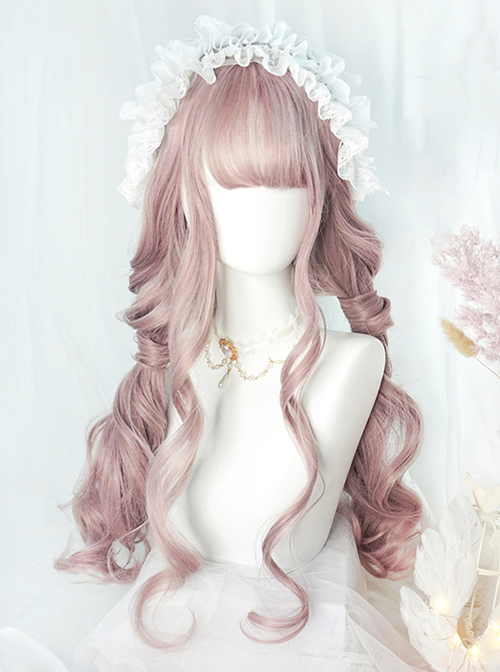 Big Wavy Long Curly Hair Cute Pink Lolita Wigs