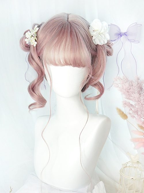 Big Wavy Long Curly Hair Cute Pink Lolita Wigs