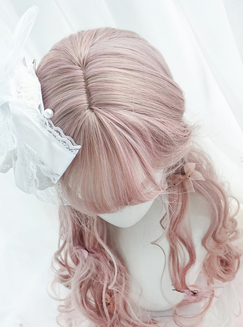 Big Wavy Long Curly Hair Cute Pink Lolita Wigs