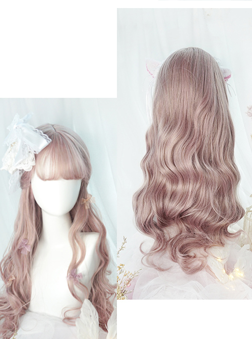 Big Wavy Long Curly Hair Cute Pink Lolita Wigs