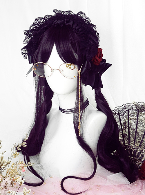 Black-purple Big Wavy Long Curly Hair Polaris Lolita Wigs