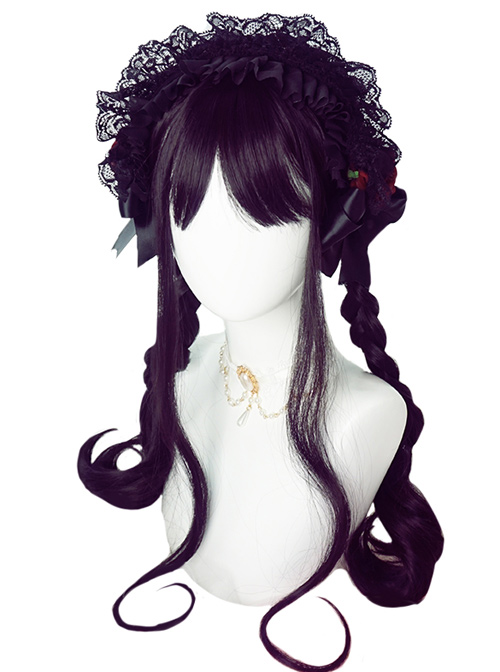 Black-purple Big Wavy Long Curly Hair Polaris Lolita Wigs