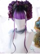 Air bangs Purple Gradient Long Curly Hair Gothic Lolita Wigs