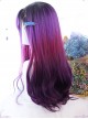 Air bangs Purple Gradient Long Curly Hair Gothic Lolita Wigs