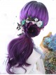 Air bangs Purple Gradient Long Curly Hair Gothic Lolita Wigs