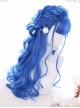Blue Big Wavy Long Curly Hair Classic Lolita Wig