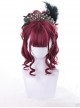 Mysterious Dark Red Short Curly Hair Gothic Lolita Wigs