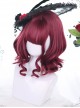 Mysterious Dark Red Short Curly Hair Gothic Lolita Wigs