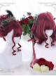 Mysterious Dark Red Short Curly Hair Gothic Lolita Wigs