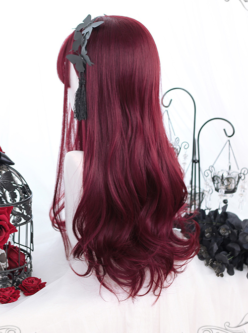 Tears Of Witch Series Dark Red Long Curly Hair Gothic Lolita Wigs