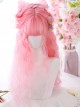 Cherry Blossom Wine Series Pink Gradient Long Curly Hair Sweet Lolita Wigs