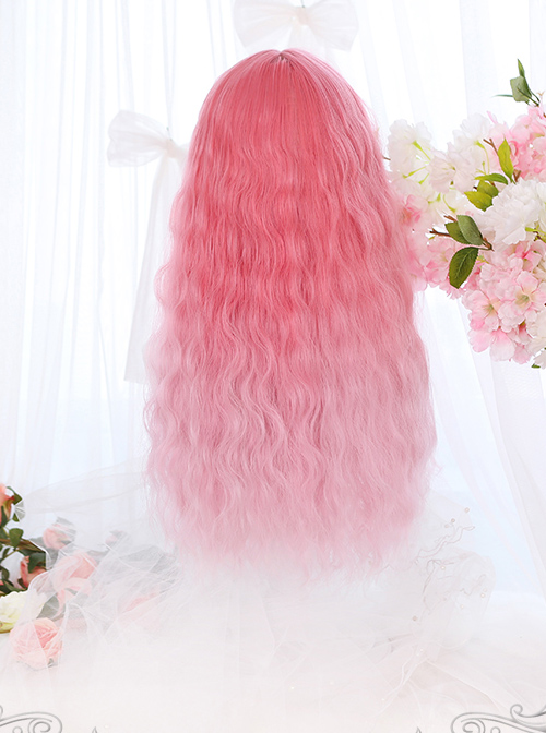 Cherry Blossom Wine Series Pink Gradient Long Curly Hair Sweet Lolita Wigs