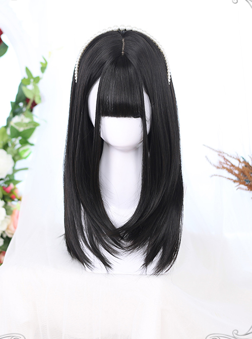 Layering Design Multicolor Medium Long Hair Classic Lolita Daily Wigs