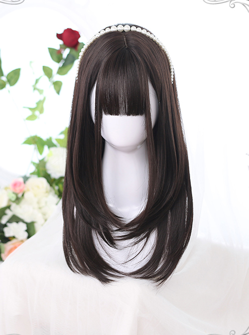 Layering Design Multicolor Medium Long Hair Classic Lolita Daily Wigs