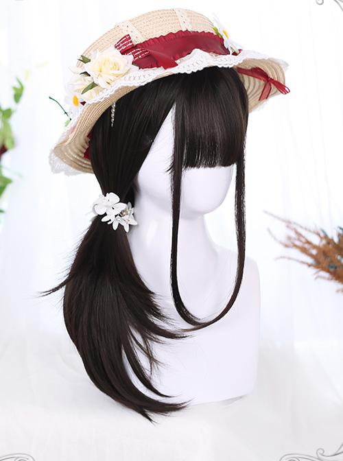 Layering Design Multicolor Medium Long Hair Classic Lolita Daily Wigs