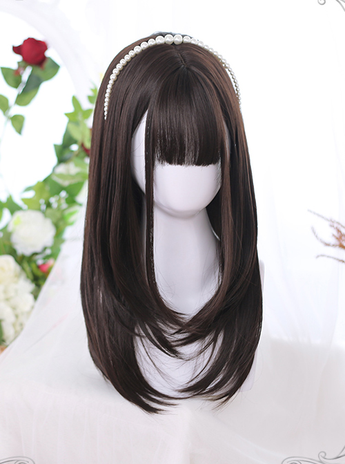 Layering Design Multicolor Medium Long Hair Classic Lolita Daily Wigs