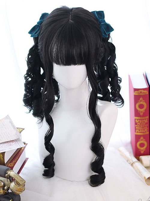 Black Roman-curly Long Curly Hair Classic Lolita Wigs