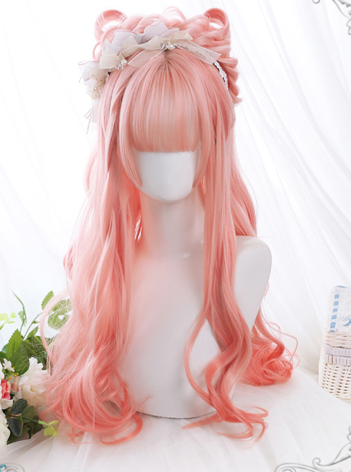 Peach Oolong Series Pink Long Curly Hair Sweet Lolita Wigs