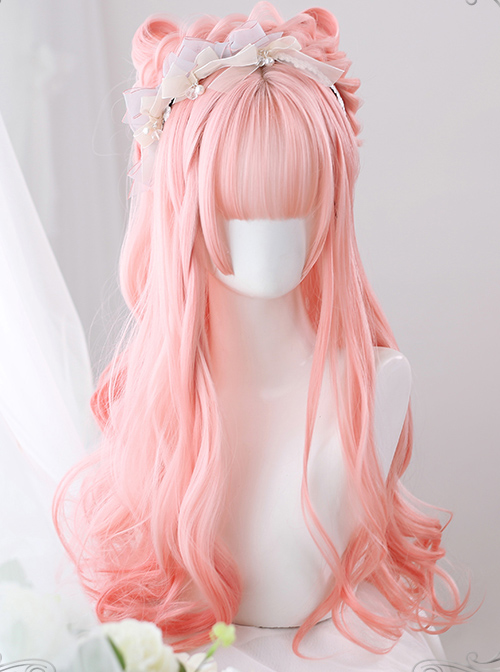 Peach Oolong Series Pink Long Curly Hair Sweet Lolita Wigs