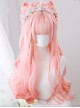 Peach Oolong Series Pink Long Curly Hair Sweet Lolita Wigs