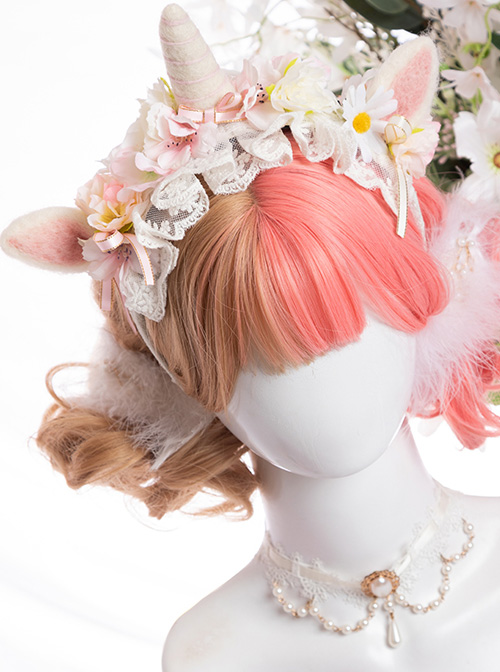 Double-colored Harajuku Style Short Curly Hair Sweet Lolita Wigs