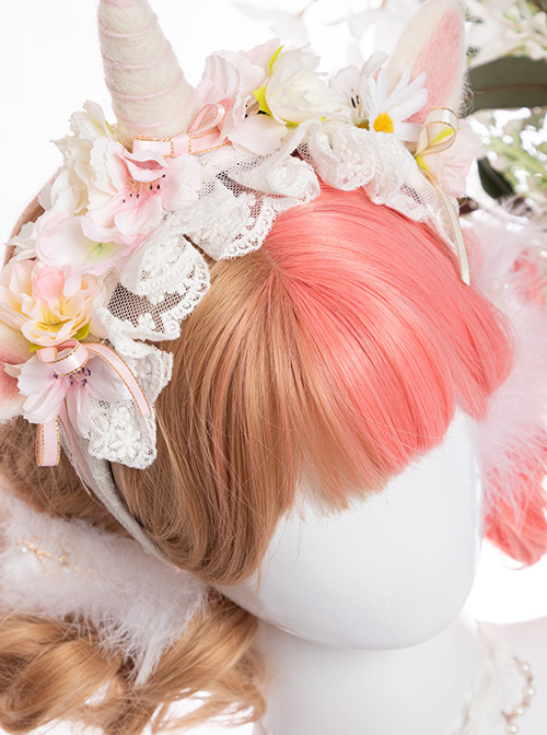 Double-colored Harajuku Style Short Curly Hair Sweet Lolita Wigs