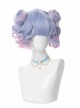 Harajuku Style Tea Party Purple Pink Gradient Short Curly Hair Sweet Lolita Wig