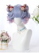 Harajuku Style Tea Party Purple Pink Gradient Short Curly Hair Sweet Lolita Wig