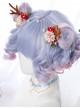 Harajuku Style Tea Party Purple Pink Gradient Short Curly Hair Sweet Lolita Wig