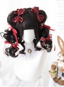 Brown-black Double Ponytail Curly Hair Sweet Lolita Wigs