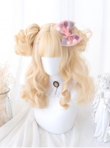 Cute Golden Short Curly Hair Sweet Lolita Wigs