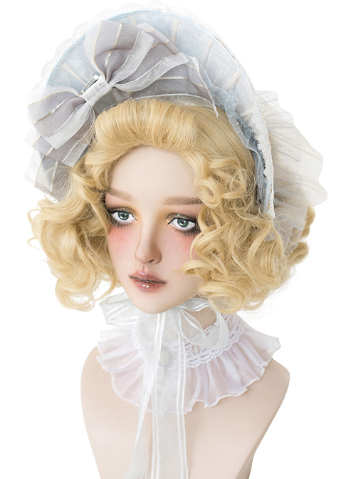 Golden Elegant Short Curly Hair Classic Lolita Wigs