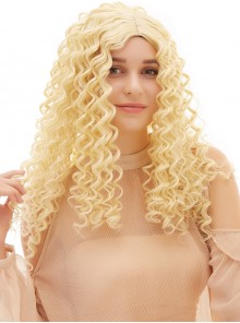 Golden Long Hair Centre-parted Small Curly Sweet Lolita Wigs