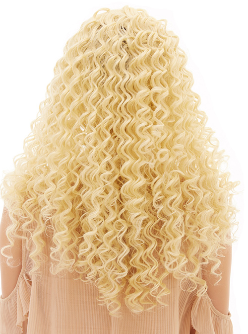 Golden Long Hair Centre-parted Small Curly Sweet Lolita Wigs