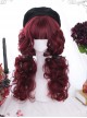 Dark Red Wool-curl Small Curly Hair Classic Lolita Wigs