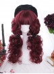 Dark Red Wool-curl Small Curly Hair Classic Lolita Wigs