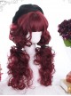 Dark Red Wool-curl Small Curly Hair Classic Lolita Wigs