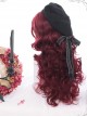 Dark Red Wool-curl Small Curly Hair Classic Lolita Wigs