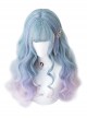 Blue Purple Mix Gradient Long Curly Hair Classic Lolita Wigs