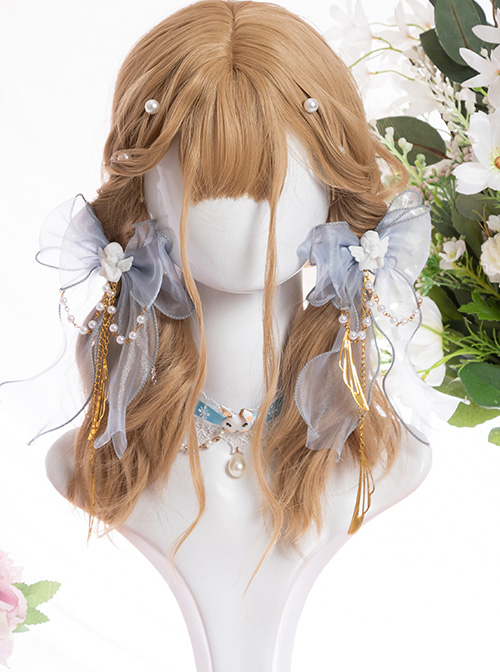 Vitality Cute Brown Tiny Noodle Curl Medium Length Curly Hair Classic Lolita Wigs