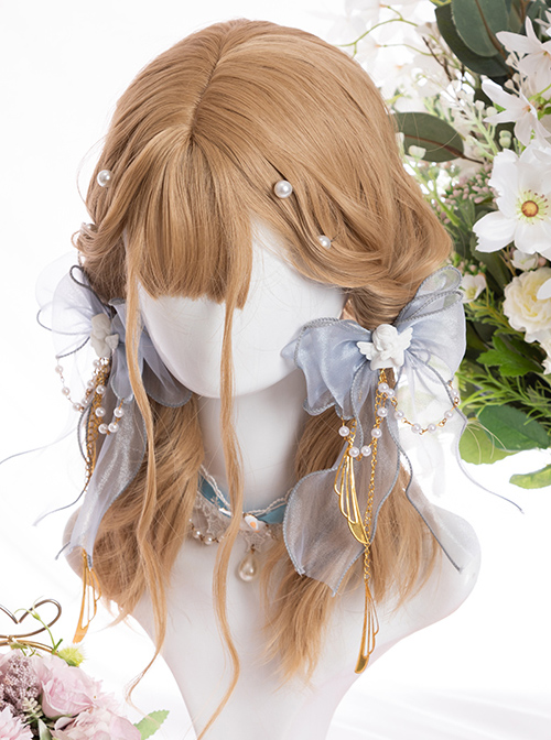 Vitality Cute Brown Tiny Noodle Curl Medium Length Curly Hair Classic Lolita Wigs