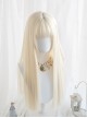 Milk White Long Straight Hair Classic Lolita Wigs