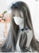 Gray Highlights Blue Gradient Long Curly Hair Classic Lolita Wigs