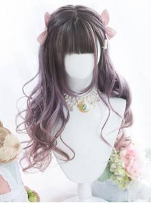 Astrological Girls Purple Gradient Long Curly Hair Classic Lolita Wigs